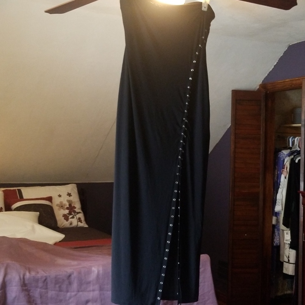 Black strapless lace up dress size 3xl